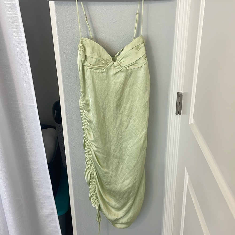 ZARA new with tags green silk dress